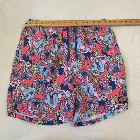 Vineyard Vines mermaid‎ ocean print elastic waist drawstring lined swim trunks - Picture 8 of 10